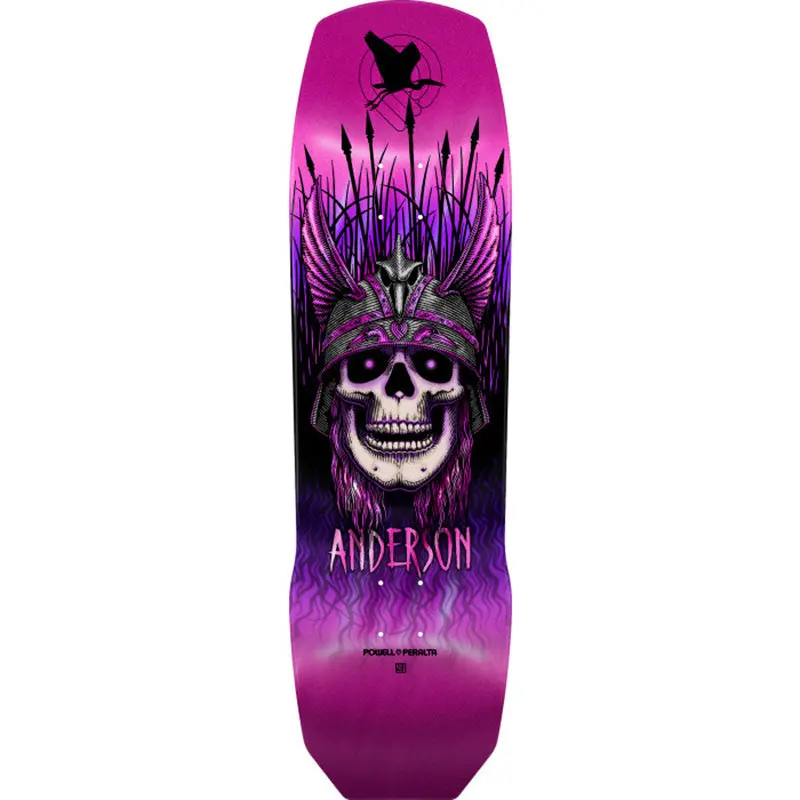 Powell Peralta 9.13" X 32.8" Pro Andy Anderson Heron 7-Ply Maple Pink Foil Skateboard Deck 1