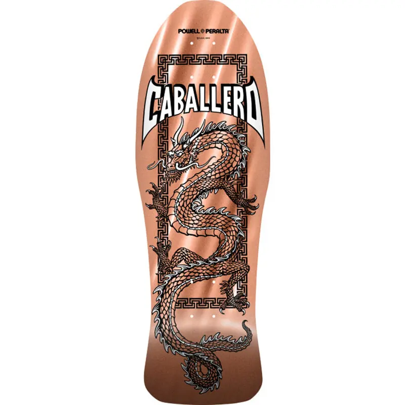 Powell Peralta 10" X 30" Steve Caballero Chinese Dragon Reissue Copper Foil Skateboard Deck 1