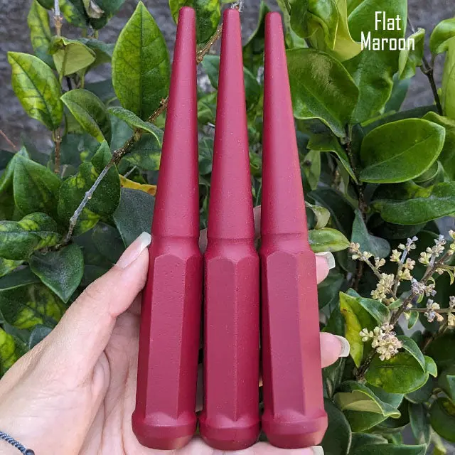 20 Pc 9/16-18 Spike Lug Nuts 6" Tall - Powder Coated - Various Colors 20