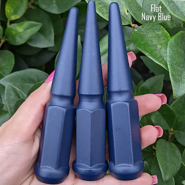 24 Pc 12X1.5 Spike Lug Nuts 4.5" Tall - Powder Coated - Various Colors 21