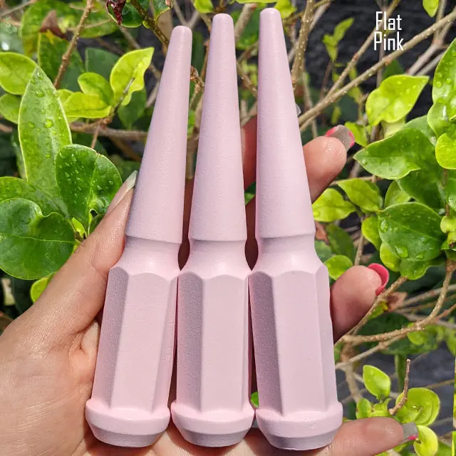 24 Pc 12X1.5 Spike Lug Nuts 4.5" Tall - Powder Coated - Various Colors 22