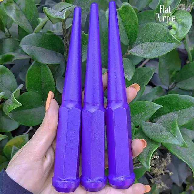 20 Pc 9/16-18 Spike Lug Nuts 6" Tall - Powder Coated - Various Colors 23