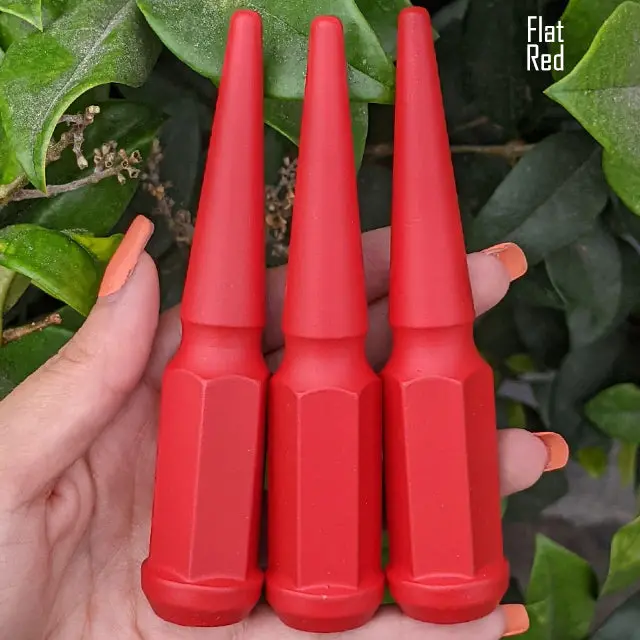 24 Pc 12X1.5 Spike Lug Nuts 4.5" Tall - Powder Coated - Various Colors 24
