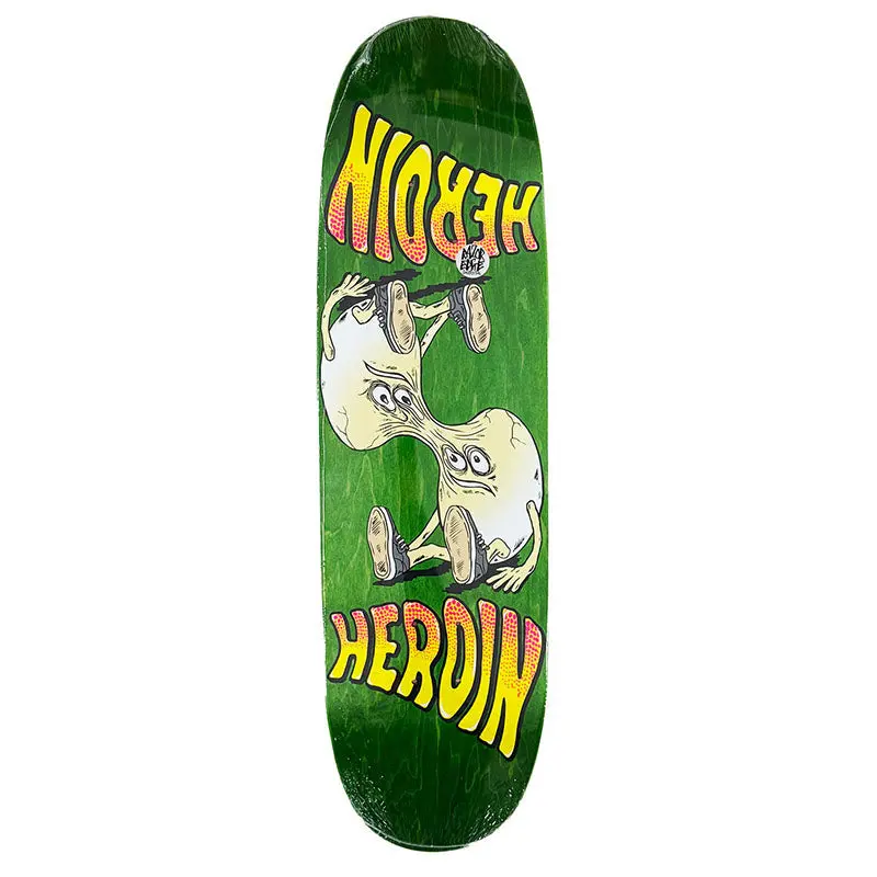 Heroin 8.88" Merged Egg Shaped Green Stain Skateboard Deck 1