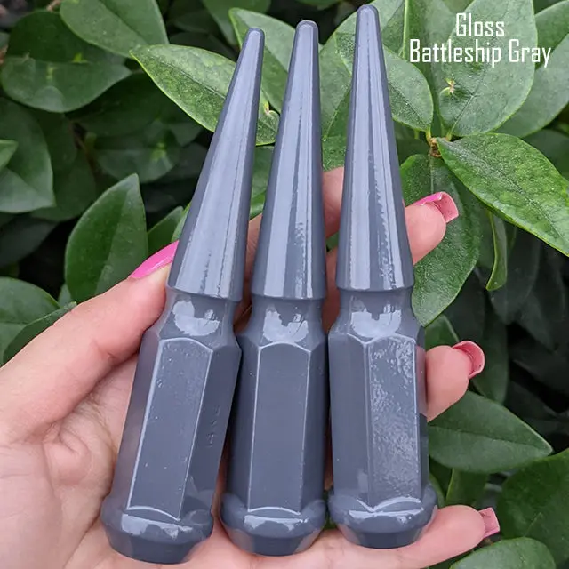 24 Pc 12X1.5 Spike Lug Nuts 4.5" Tall - Powder Coated - Various Colors 26