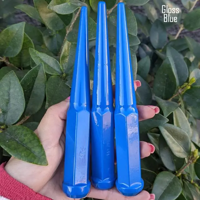 20 Pc 9/16-18 Spike Lug Nuts 6" Tall - Powder Coated - Various Colors 28