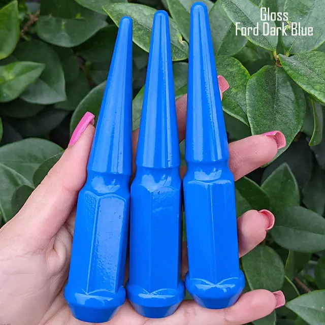 24 Pc 12X1.5 Spike Lug Nuts 4.5" Tall - Powder Coated - Various Colors 29