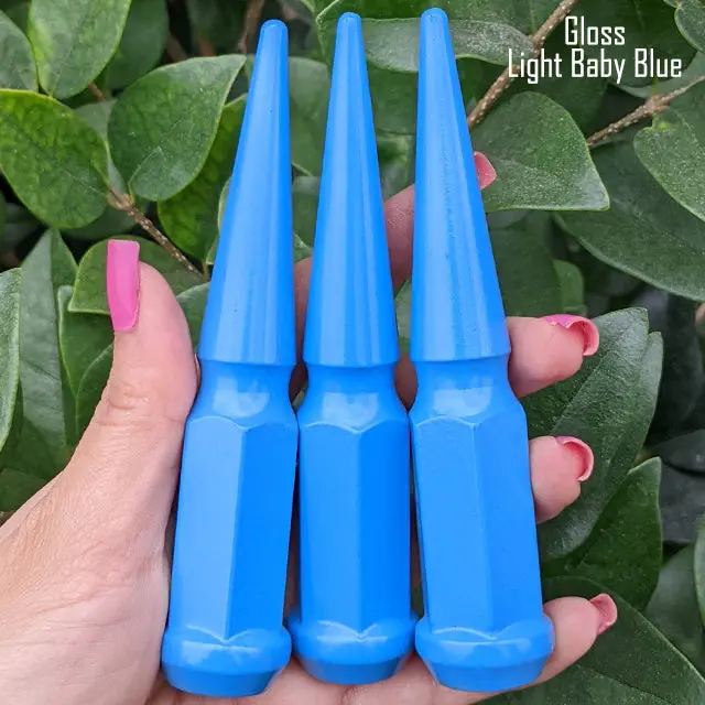 24 Pc 12X1.5 Spike Lug Nuts 4.5" Tall - Powder Coated - Various Colors 33