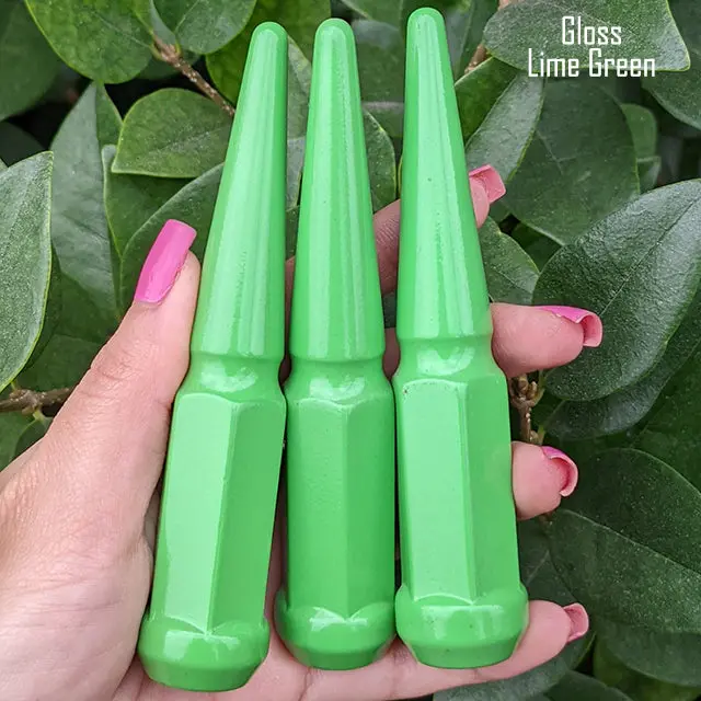 24 Pc 12X1.5 Spike Lug Nuts 4.5" Tall - Powder Coated - Various Colors 34