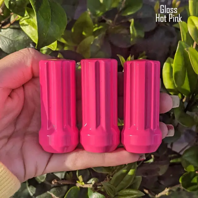 Set of 32 premium 14×1.5mm 7-spline lug nuts, each 2 inches tall, featuring durable powder-coated finish and including two custom-fit key sockets for secure, hassle-free installation. - Image 12