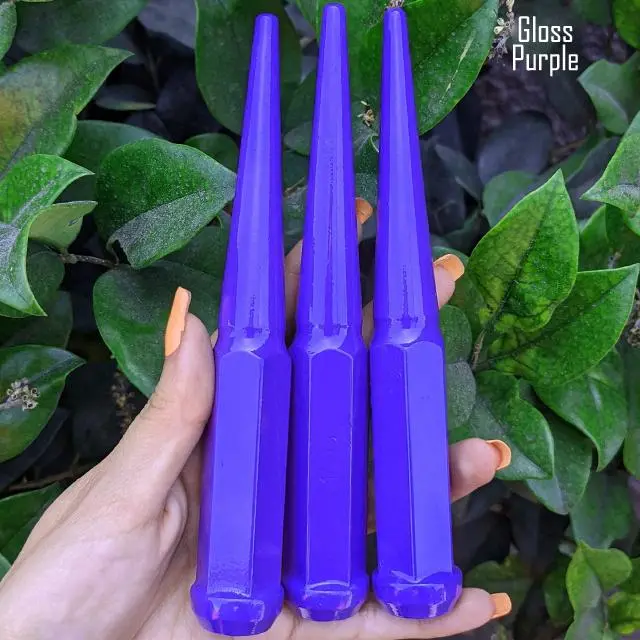 20 Pc 9/16-18 Spike Lug Nuts 6" Tall - Powder Coated - Various Colors 37