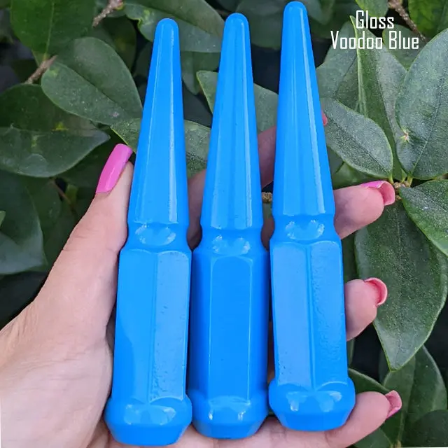 24 Pc 12X1.5 Spike Lug Nuts 4.5" Tall - Powder Coated - Various Colors 43