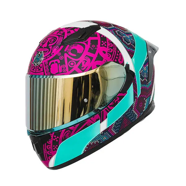 Hax Gear - Obsidian Huichol Aqua Helmet 1