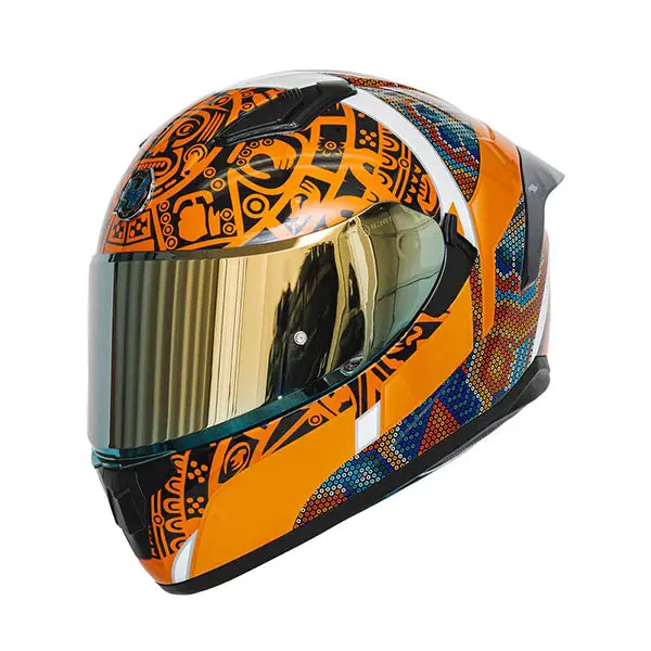 Hax Gear - Obsidian Huichol Gold Helmet 1