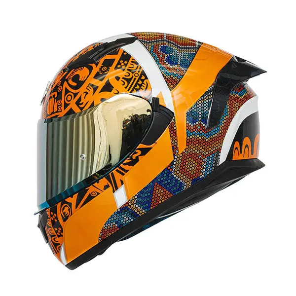 Hax Gear - Obsidian Huichol Gold Helmet 4