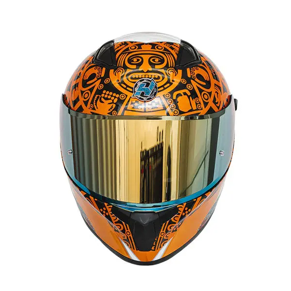 Hax Gear - Obsidian Huichol Gold Helmet 3