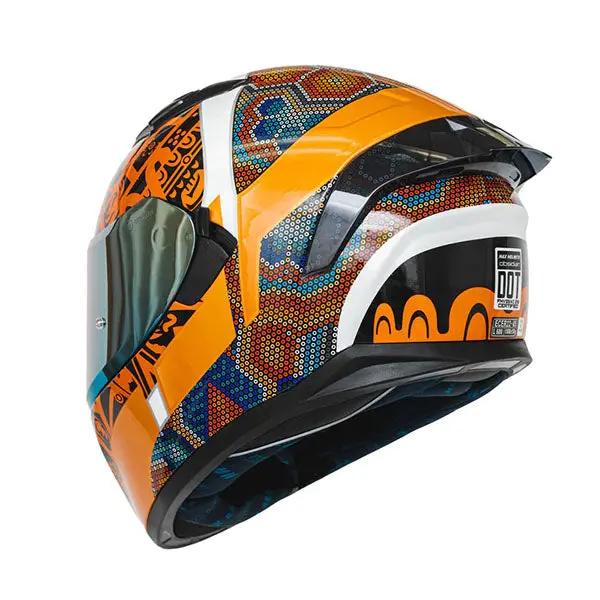 Hax Gear - Obsidian Huichol Gold Helmet 5