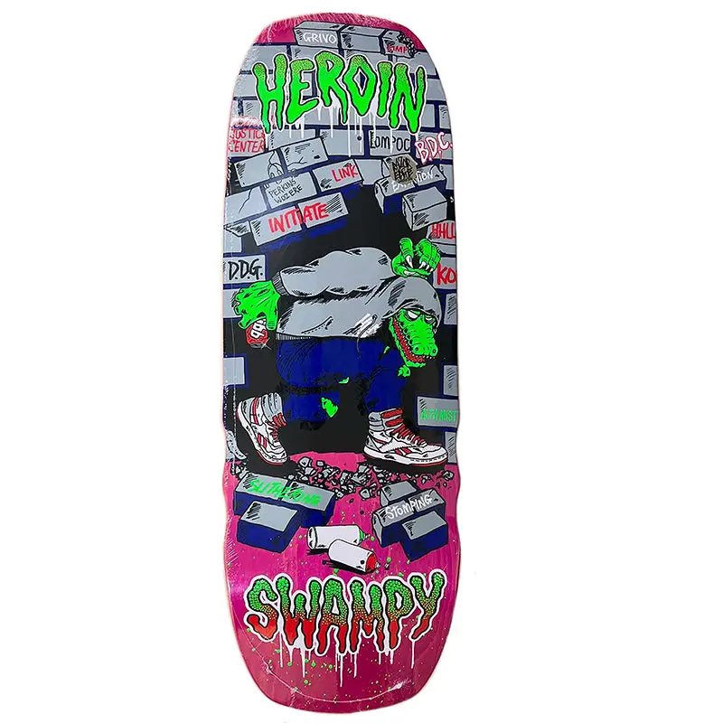 Heroin 10.5" Swampy Stomp Shaped Skateboard Deck 1