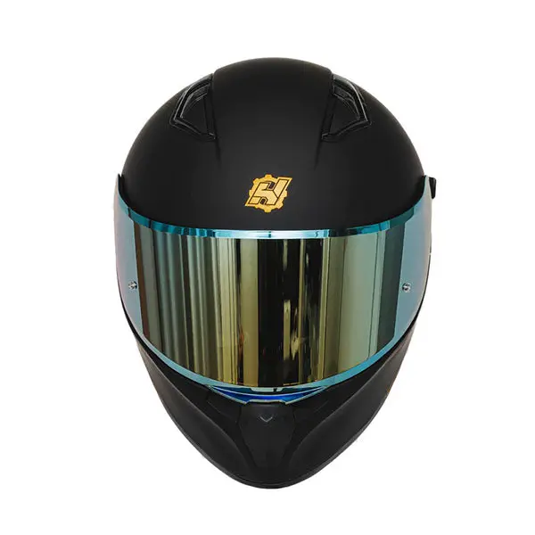 Hax Gear - Obsidian Matte Black Gold Helmet 3