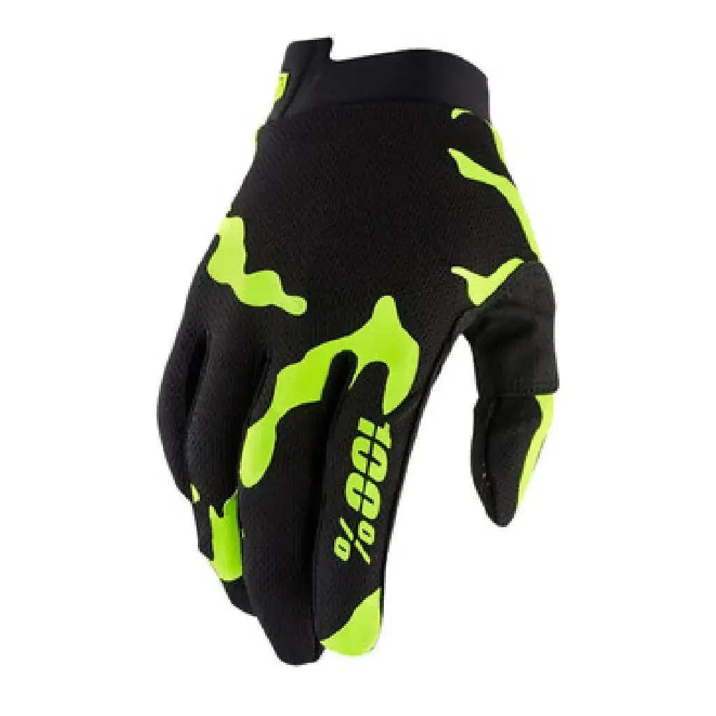 100% Percent I-Track Fluro Yellow Gloves 1