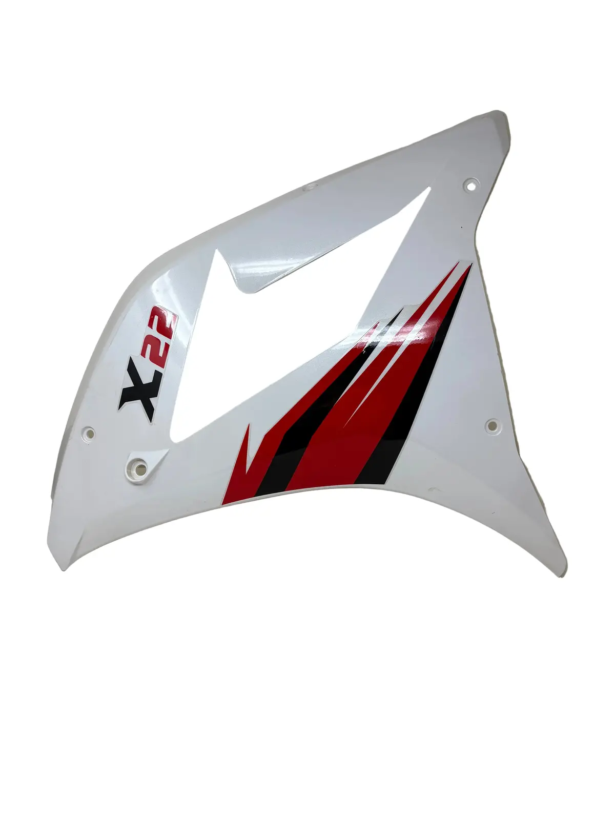 Venom X22 125Cc Motorcycle | Left Side Fairing (White W/ Red Font) (125001004) 1