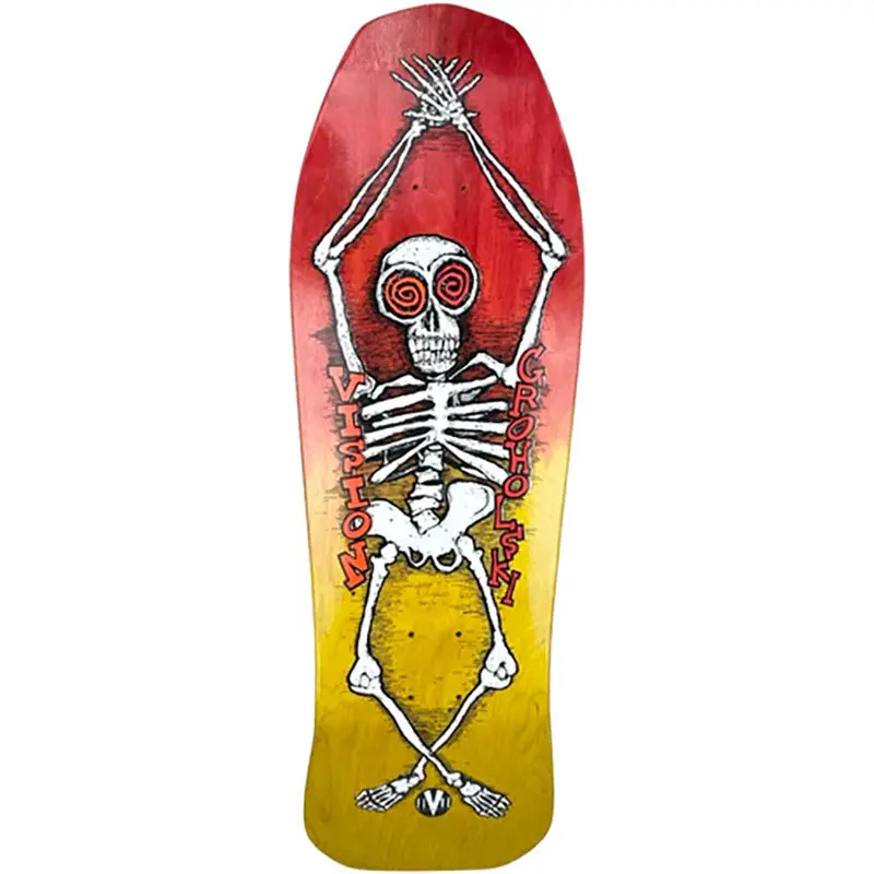 Vision Groholski Skeleton Limited Two Tone Red/Yellow Stain Deck - 10.25"X30" 1