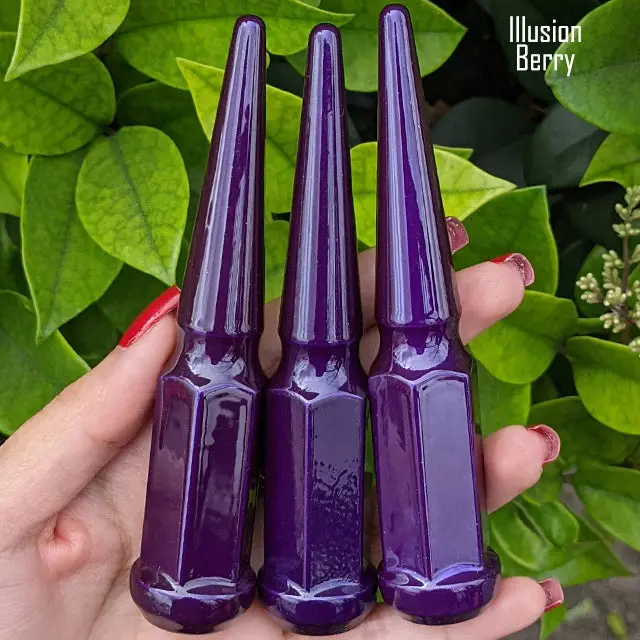 24 Pc 12X1.5 Spike Lug Nuts 4.5" Tall - Powder Coated - Various Colors 47