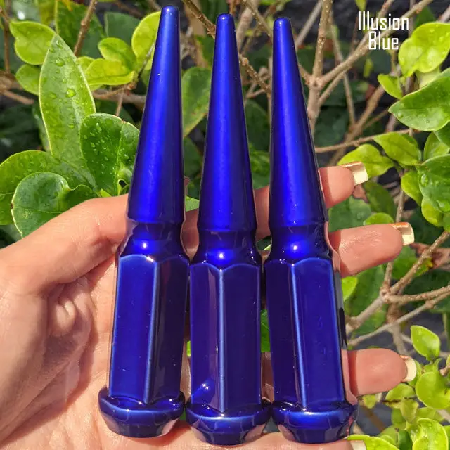 24 Pc 12X1.5 Spike Lug Nuts 4.5" Tall - Powder Coated - Various Colors 50