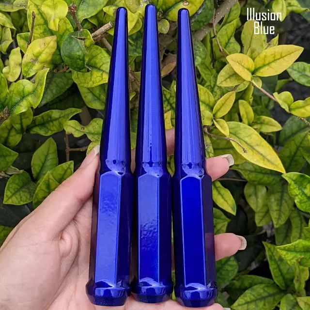 20 Pc 9/16-18 Spike Lug Nuts 6" Tall - Powder Coated - Various Colors 50