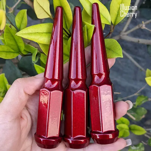 24 Pc 12X1.5 Spike Lug Nuts 4.5" Tall - Powder Coated - Various Colors 51