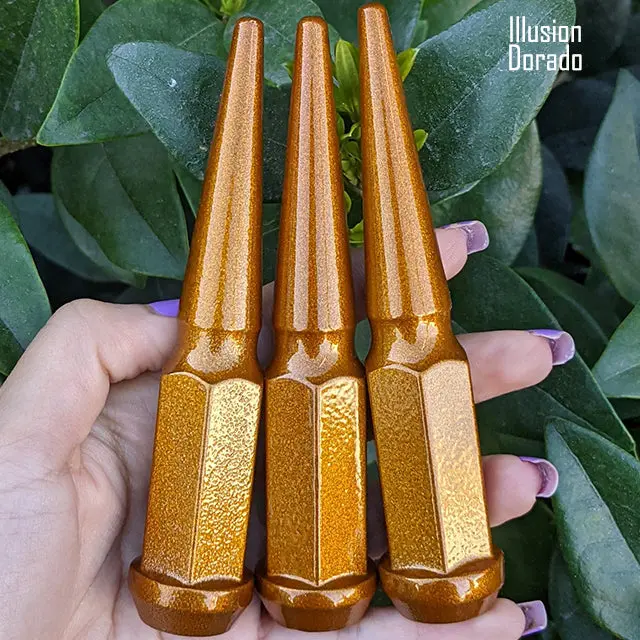 24 Pc 12X1.5 Spike Lug Nuts 4.5" Tall - Powder Coated - Various Colors 54
