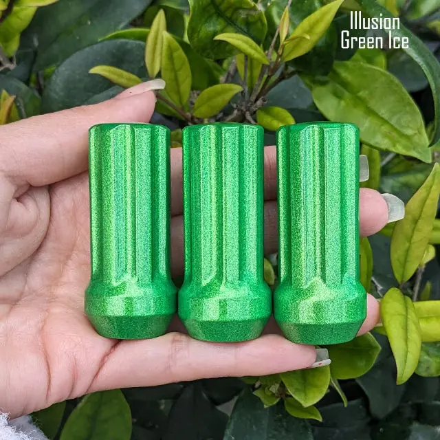 Set of 32 premium 14×1.5mm 7-spline lug nuts, each 2 inches tall, featuring durable powder-coated finish and including two custom-fit key sockets for secure, hassle-free installation. - Image 20