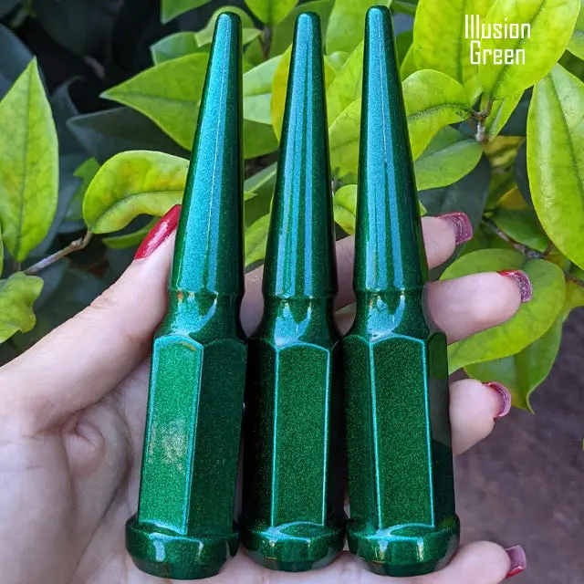 24 Pc 12X1.5 Spike Lug Nuts 4.5" Tall - Powder Coated - Various Colors 57