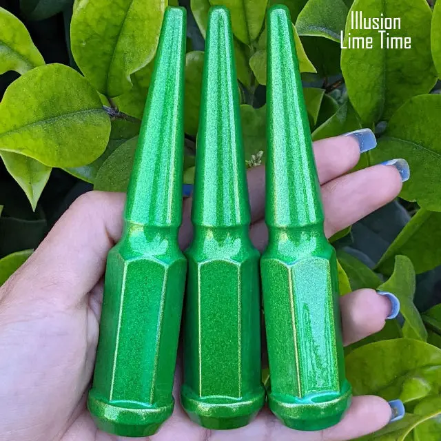 24 Pc 12X1.5 Spike Lug Nuts 4.5" Tall - Powder Coated - Various Colors 58