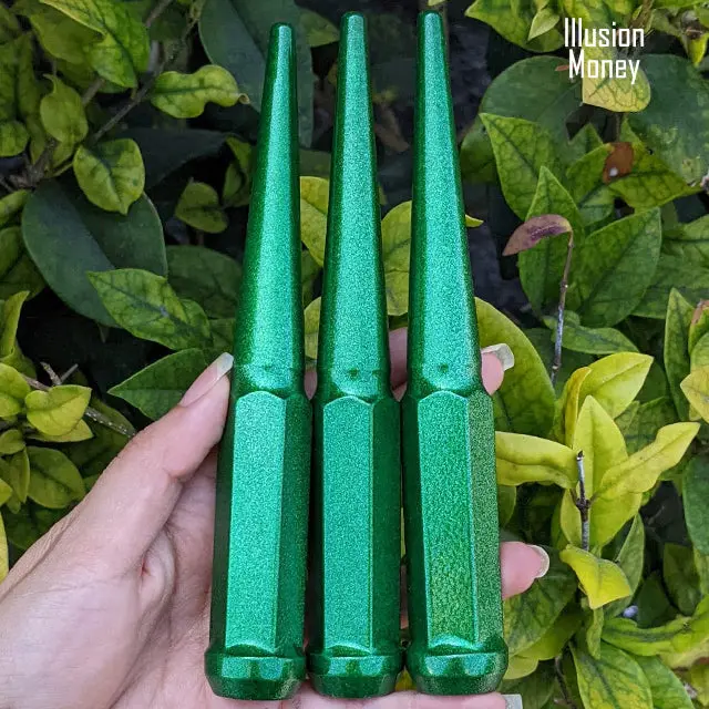 20 Pc 9/16-18 Spike Lug Nuts 6" Tall - Powder Coated - Various Colors 61