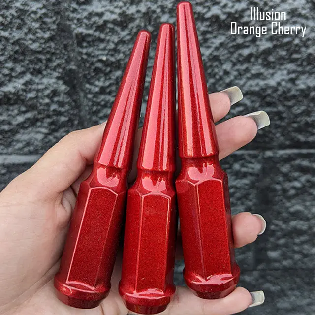 24 Pc 12X1.5 Spike Lug Nuts 4.5" Tall - Powder Coated - Various Colors 62