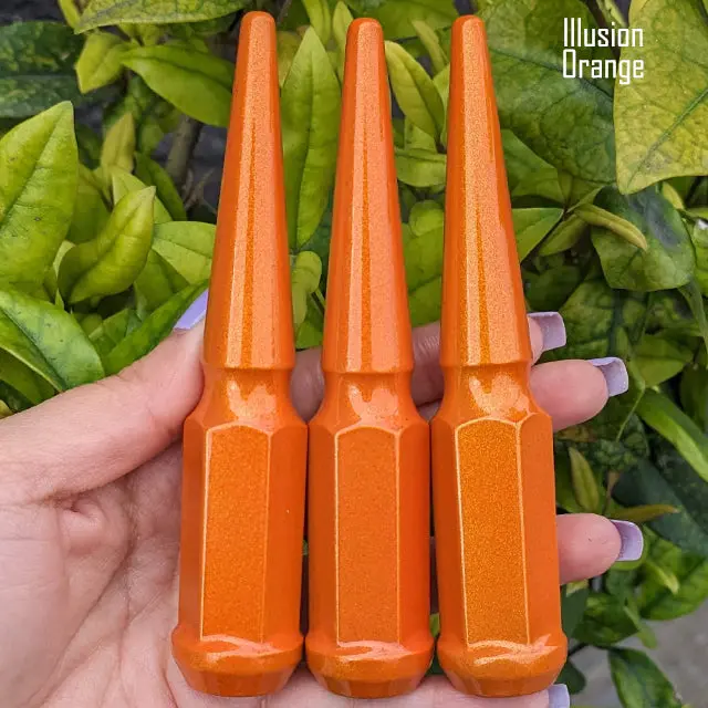 24 Pc 12X1.5 Spike Lug Nuts 4.5" Tall - Powder Coated - Various Colors 63