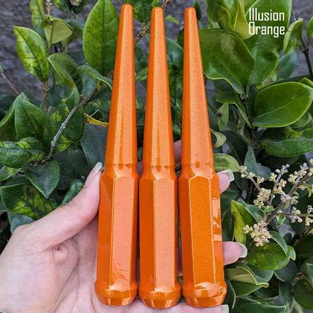 20 Pc 9/16-18 Spike Lug Nuts 6" Tall - Powder Coated - Various Colors 63