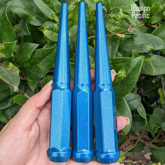 20 Pc 9/16-18 Spike Lug Nuts 6" Tall - Powder Coated - Various Colors 64