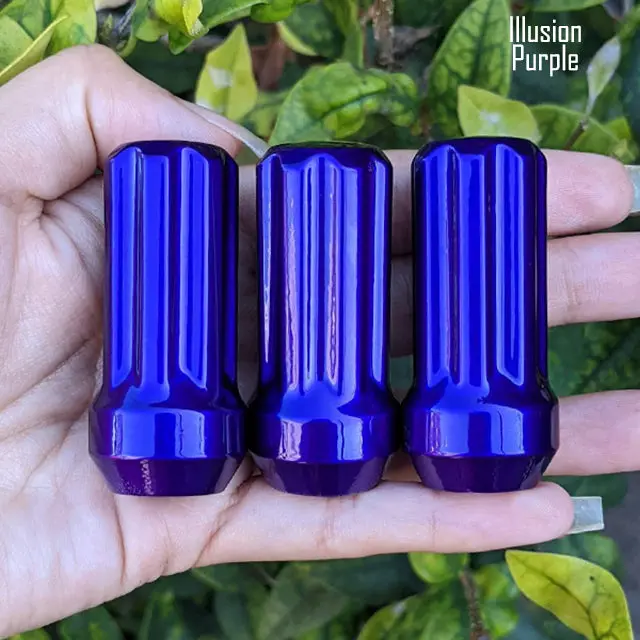 Set of 32 premium 14×1.5mm 7-spline lug nuts, each 2 inches tall, featuring durable powder-coated finish and including two custom-fit key sockets for secure, hassle-free installation. - Image 22