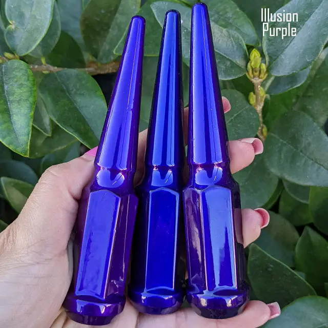 24 Pc 12X1.5 Spike Lug Nuts 4.5" Tall - Powder Coated - Various Colors 65