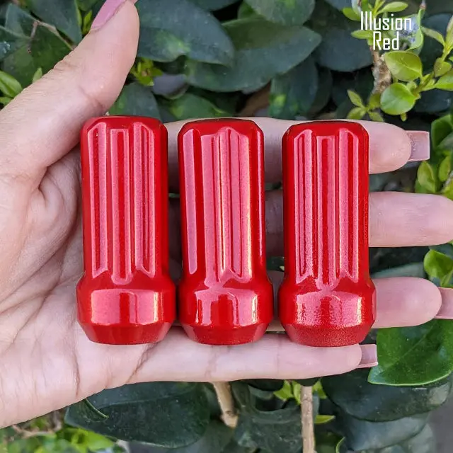 Set of 32 premium 14×1.5mm 7-spline lug nuts, each 2 inches tall, featuring durable powder-coated finish and including two custom-fit key sockets for secure, hassle-free installation. - Image 23