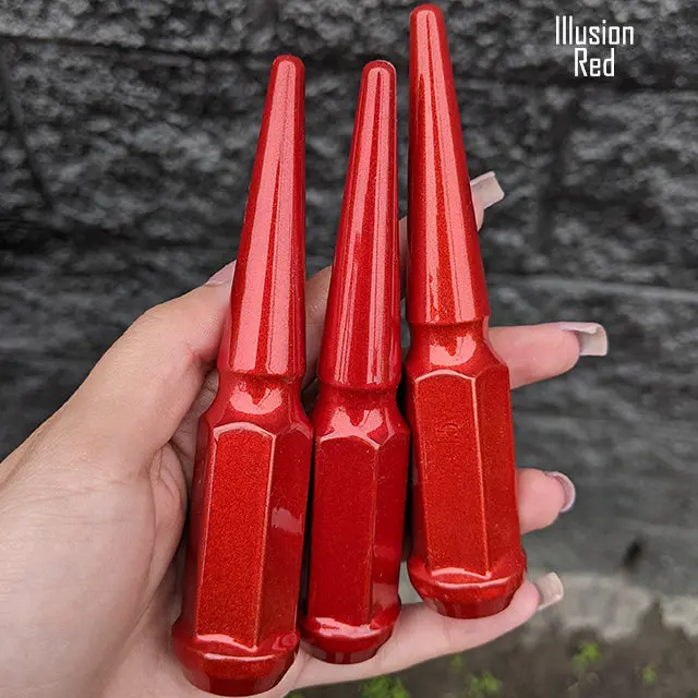 24 Pc 12X1.5 Spike Lug Nuts 4.5" Tall - Powder Coated - Various Colors 66