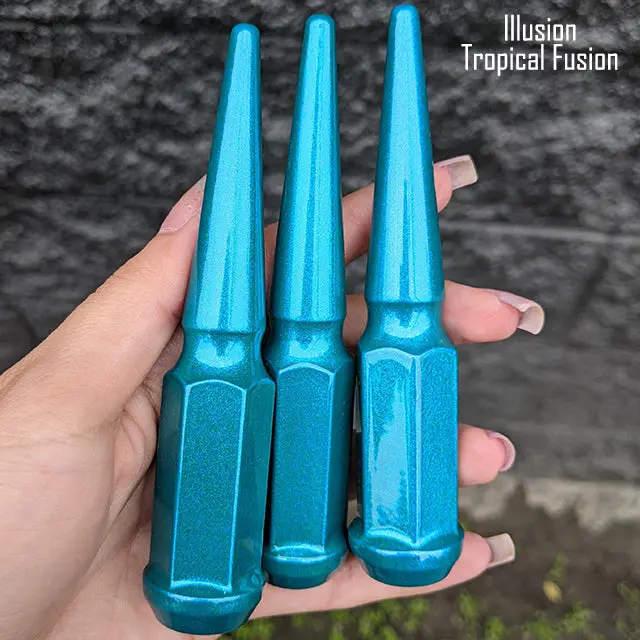 24 Pc 12X1.5 Spike Lug Nuts 4.5" Tall - Powder Coated - Various Colors 73