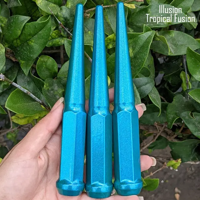 20 Pc 9/16-18 Spike Lug Nuts 6" Tall - Powder Coated - Various Colors 73