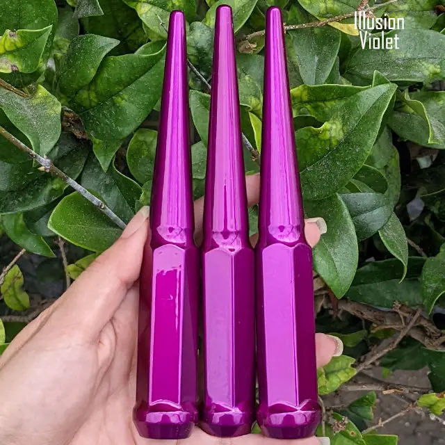 20 Pc 9/16-18 Spike Lug Nuts 6" Tall - Powder Coated - Various Colors 74