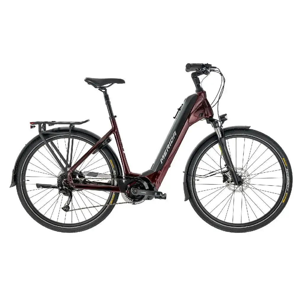 Merida Espresso City 400 Eq 504Wh Electric Bike Hybrid E-Bike Burgundy Red/Black 1