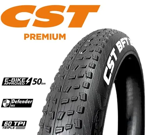Cst Tyre Big Boat - "20 X 4.0" - Ebike 50Km Approved Defender Mix 1.5Mm 1