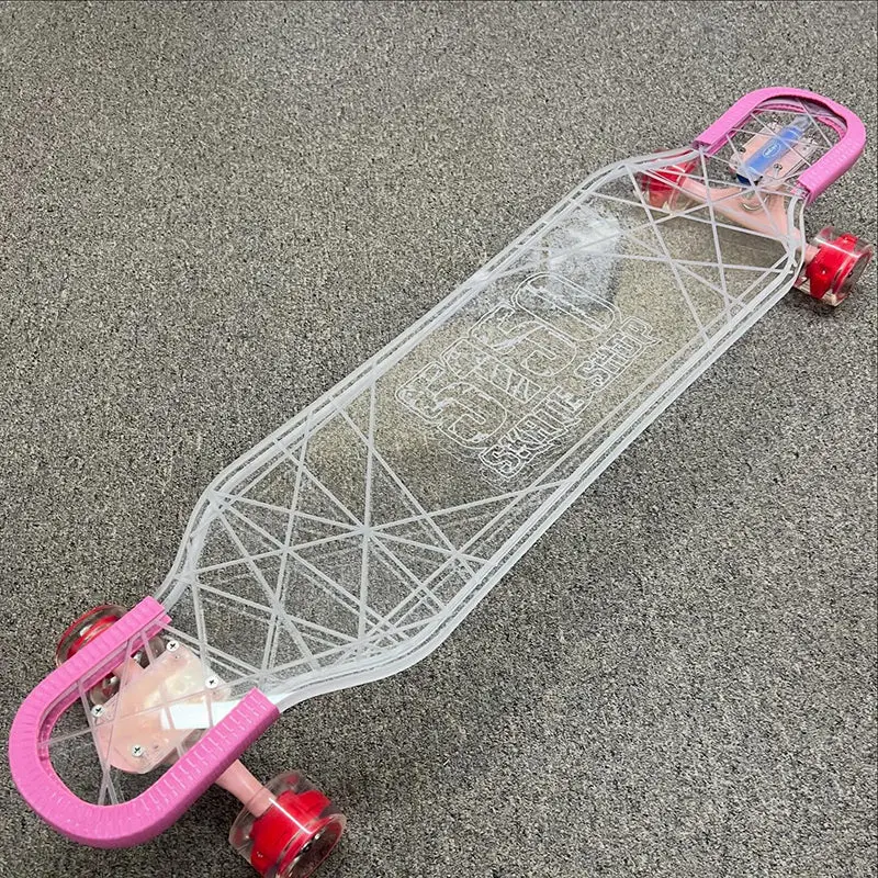 Ghost Boards X 5150 Skate Shop 39" Led Custom Complete Longboard Topograph Metallic Pink Trucks/Led Red Wheels #B2 1