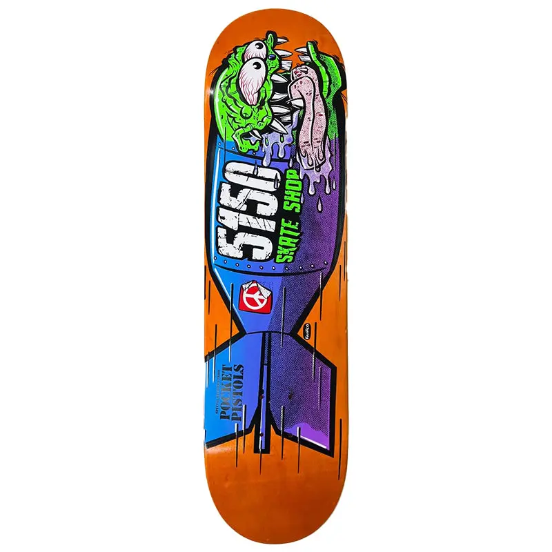 Pocket Pistols X 5150 Skate Shop Collab 8.25" Skateboard Deck #C45 1